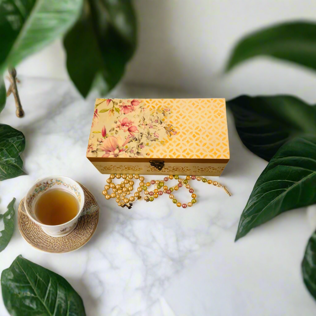 Golden Bloom Opulent Jewelry Box