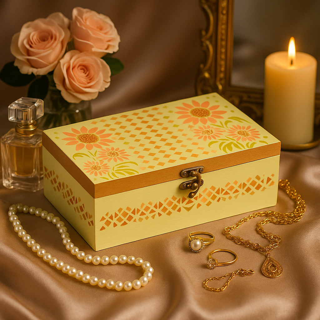 Pastel Green Bloom Jewelry Box