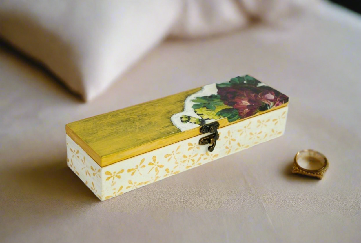 Imperial Grace Gold & White Opulent Jewelry Box