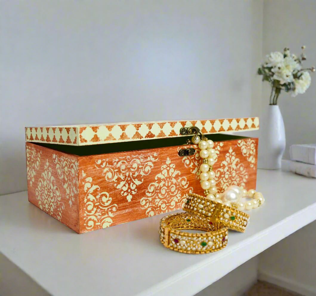 Mint Green & Luxe Copper Jewelry Box