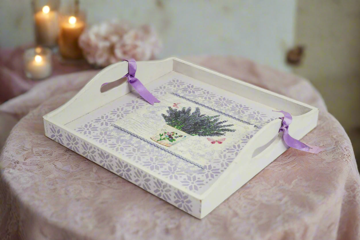 Elegant Lavender Square Tray