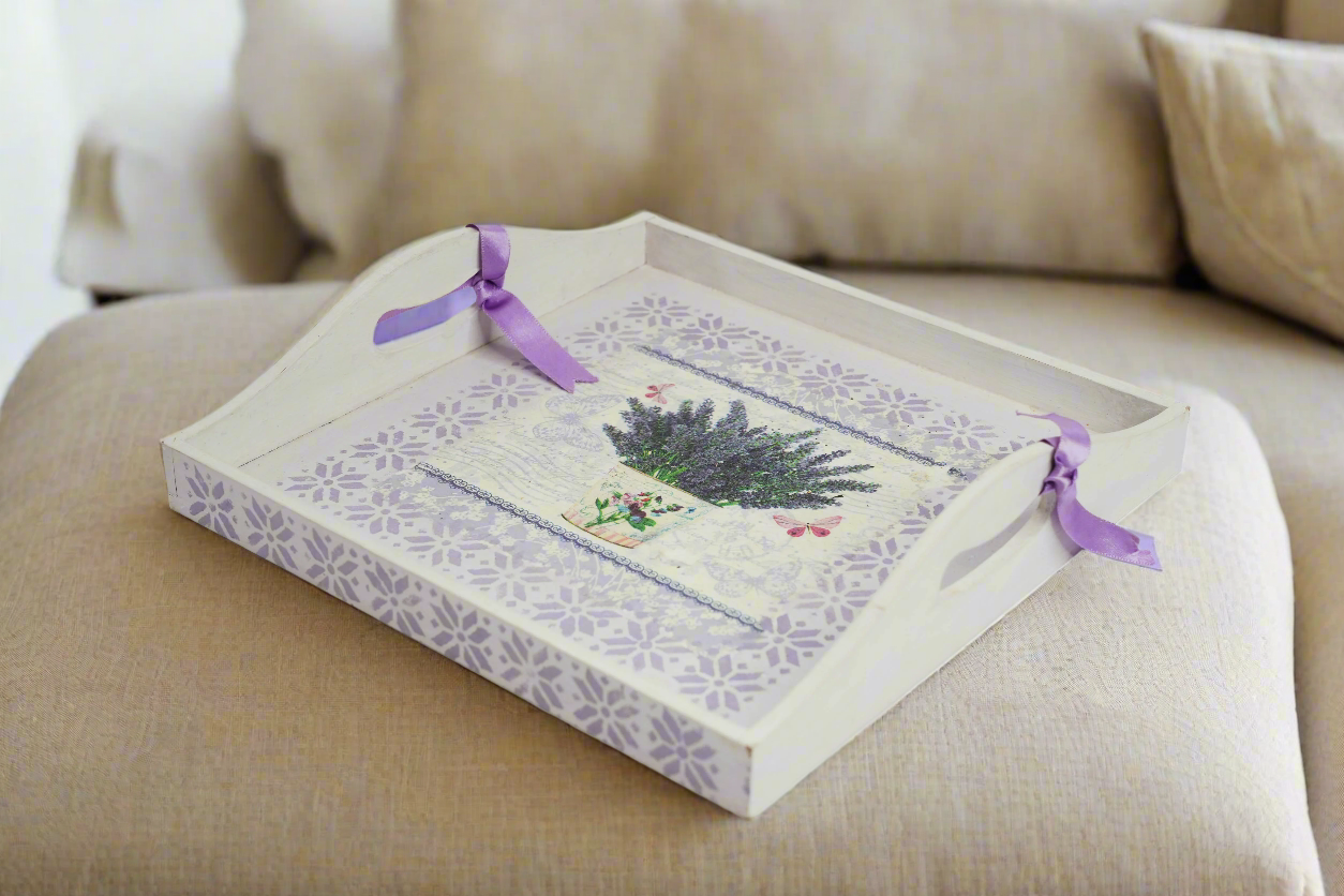 Elegant Lavender Square Tray