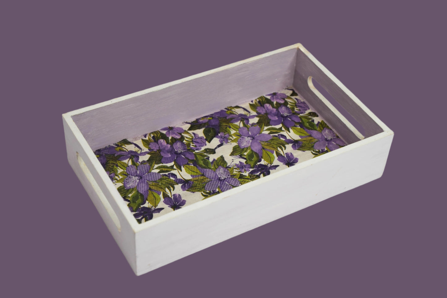 Purple Blossom Floral Tray β A Graceful Touch of Elegance