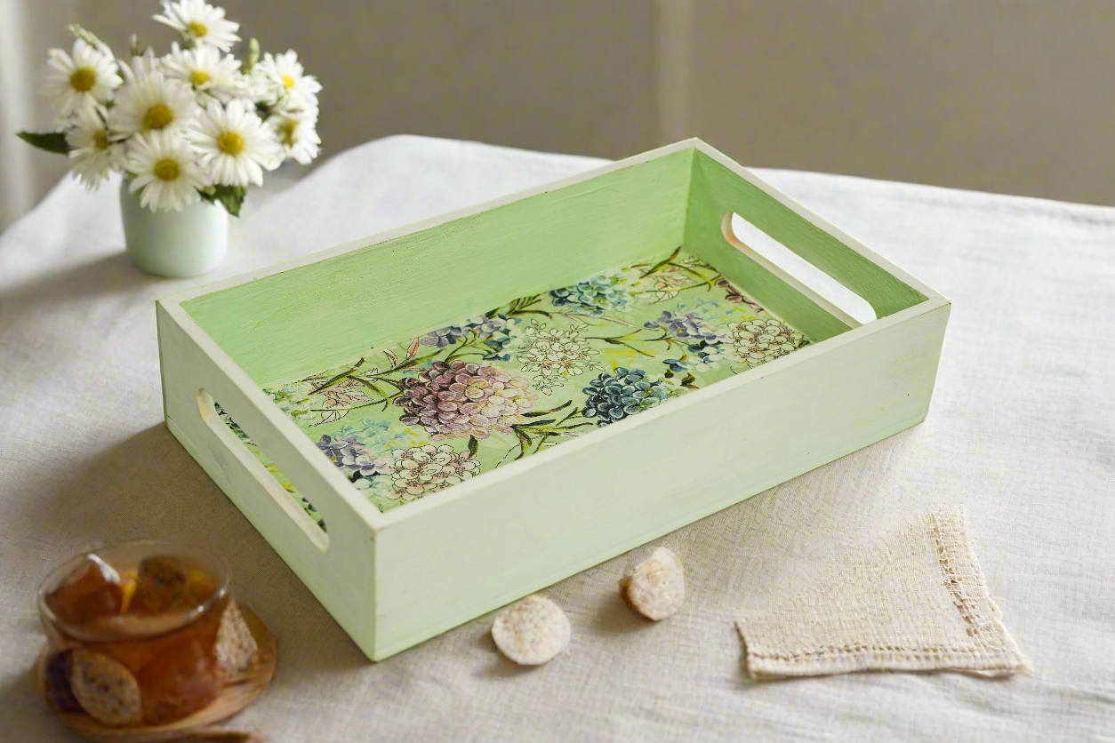 Soft Green Floral Tray β Graceful & Versatile