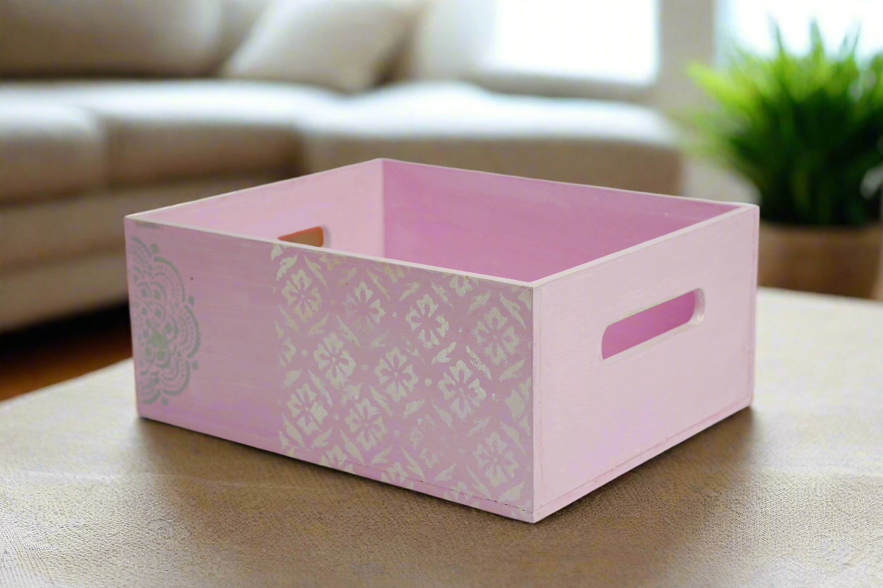 Steely Pink Floral Organizer / Utility Holder – Chic & Versatile Storage