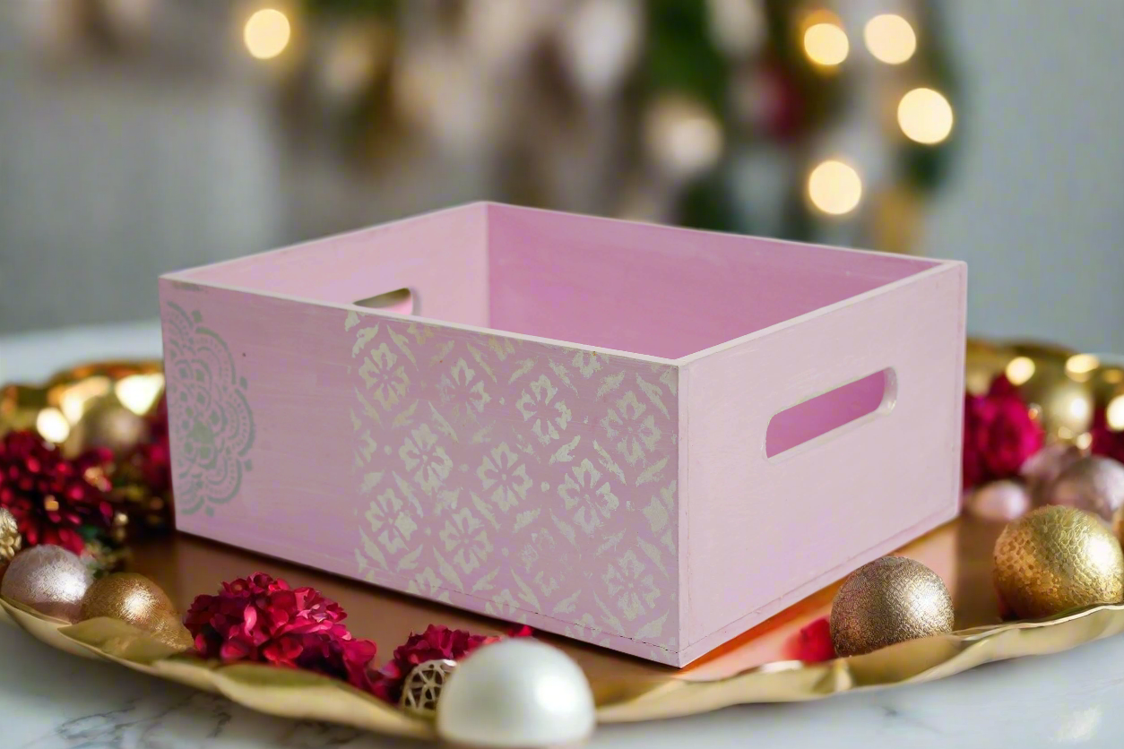 Steely Pink Floral Organizer / Utility Holder – Chic & Versatile Storage