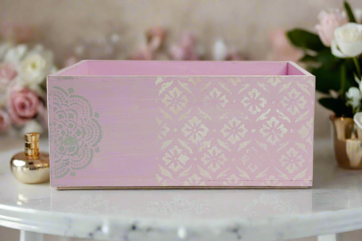 Steely Pink Floral Organizer / Utility Holder – Chic & Versatile Storage