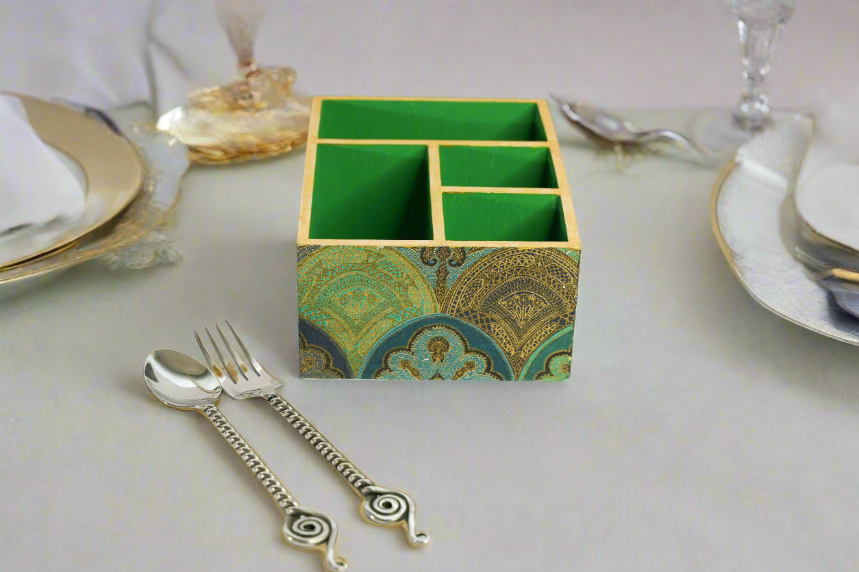Serene Green & Sapphire Blue Floral Organizer