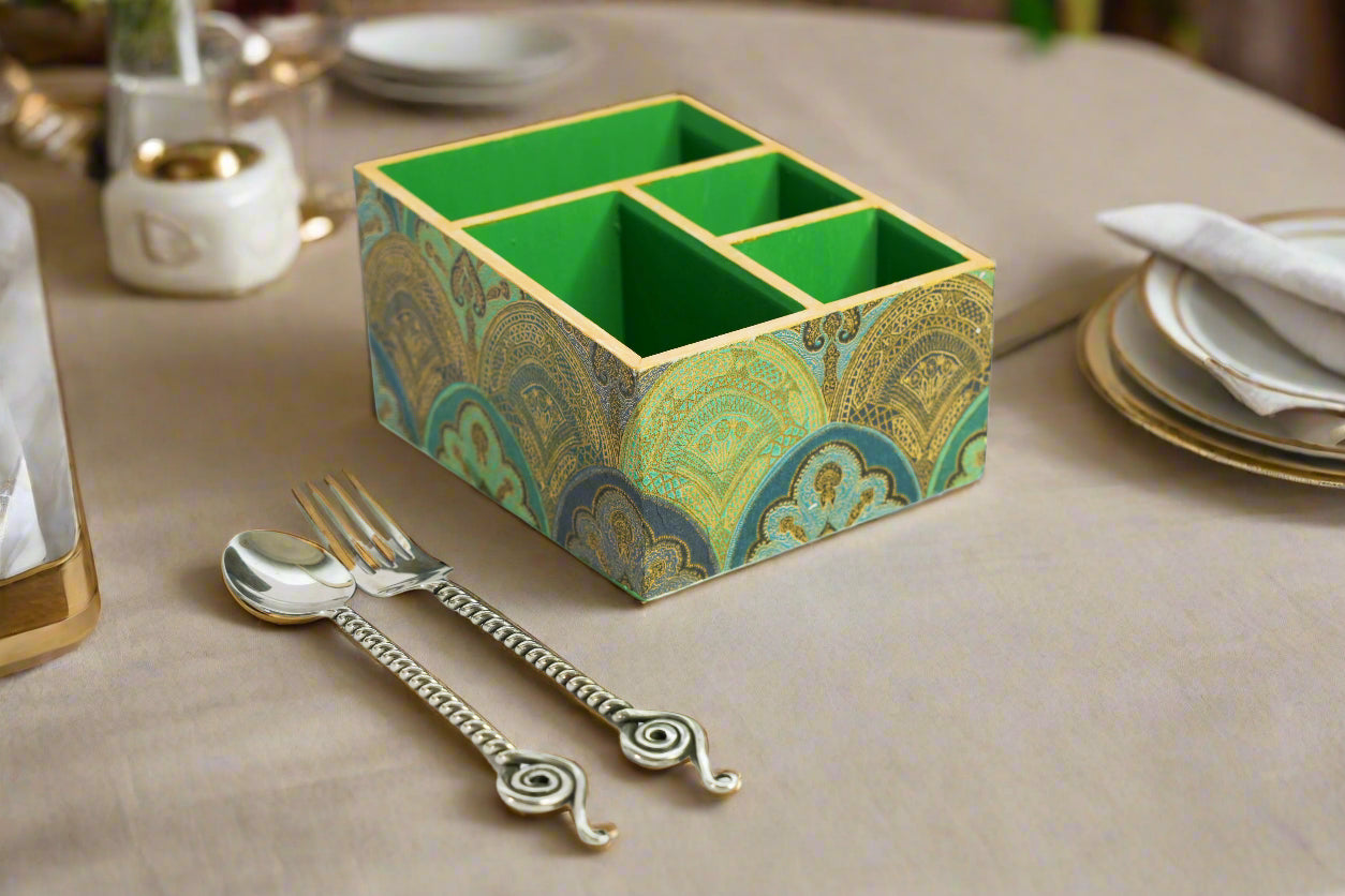 Serene Green & Sapphire Blue Floral Organizer