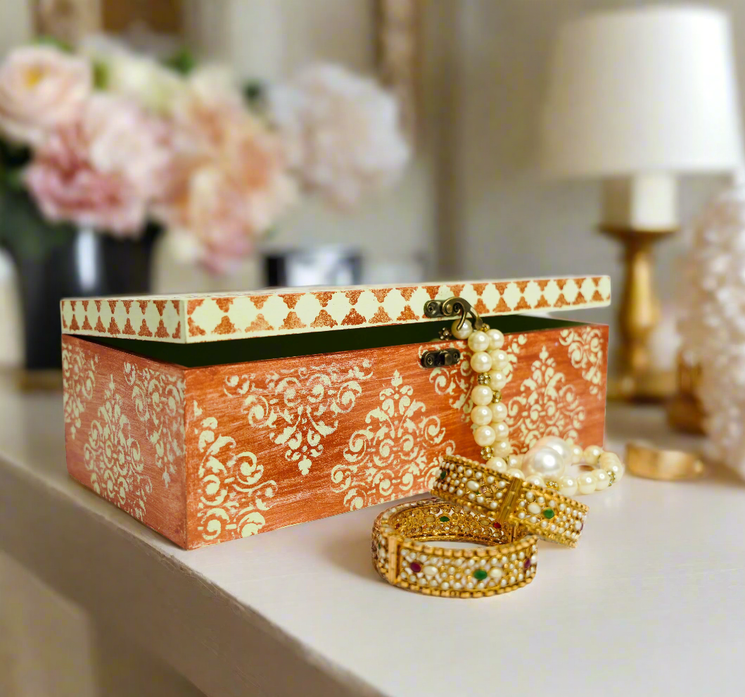 Mint Green & Luxe Copper Jewelry Box