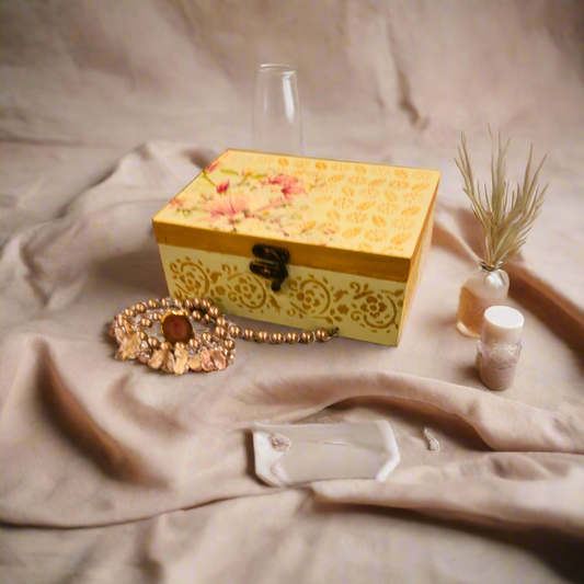 Golden Bloom Opulent Jewelry Box