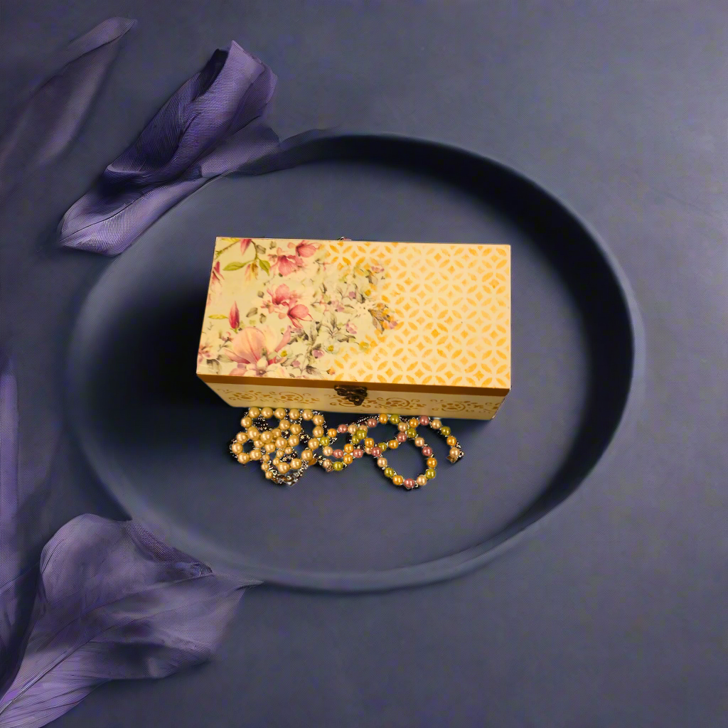 Golden Bloom Opulent Jewelry Box