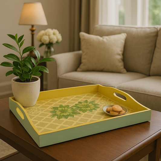Lemon Chiffon & Mint Green Luxe XLarge Tray