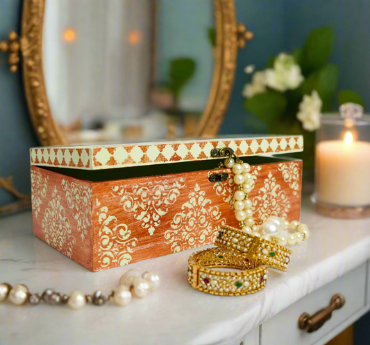 Mint Green & Luxe Copper Jewelry Box