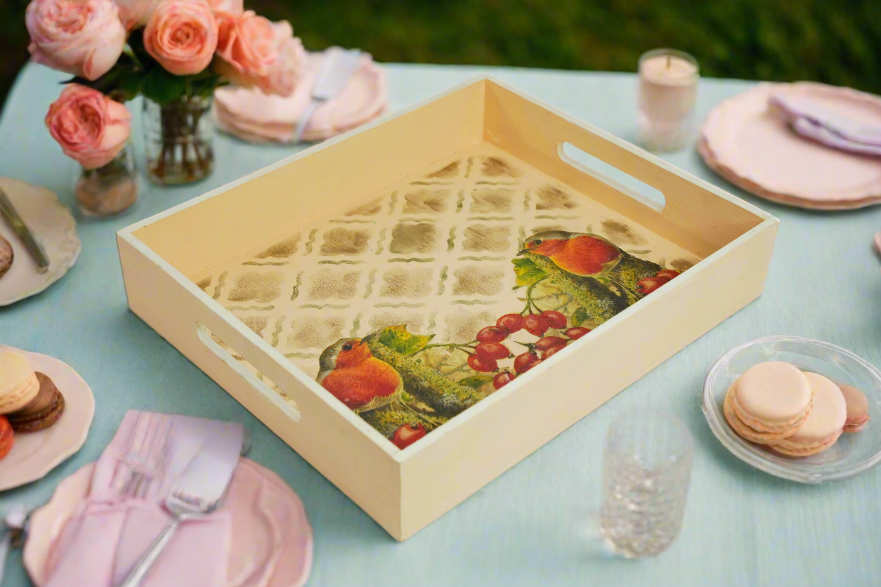 Blush Peach Serenity Luxe Bird Tray