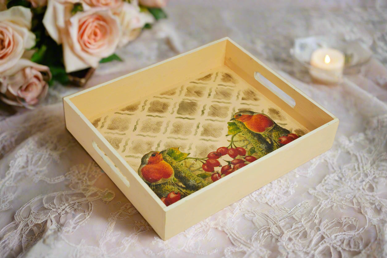 Blush Peach Serenity Luxe Bird Tray
