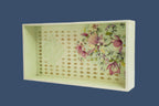 Pastel Lime Green Floral Tray