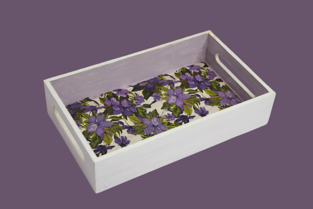 Purple Blossom Floral Tray – A Graceful Touch of Elegance