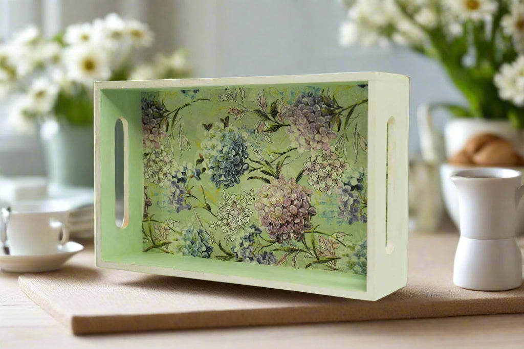 Soft Green Floral Tray – Graceful & Versatile