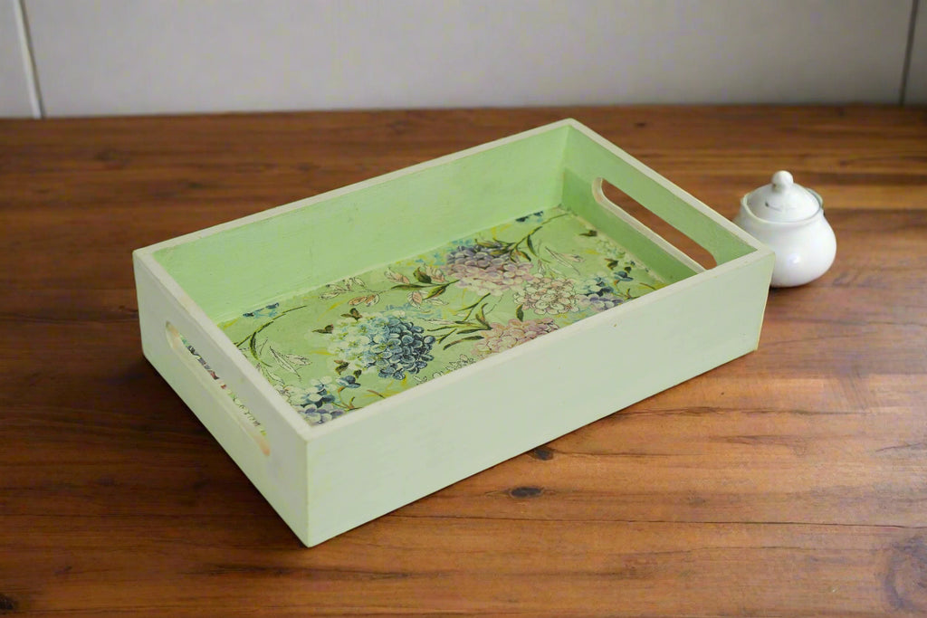 Soft Green Floral Tray – Graceful & Versatile