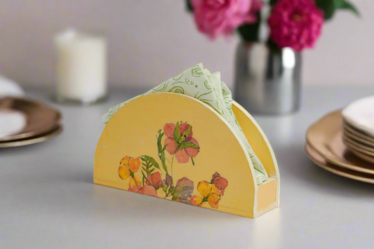 Blossom  Yellow, Pink & Green Floral Tissue Holder