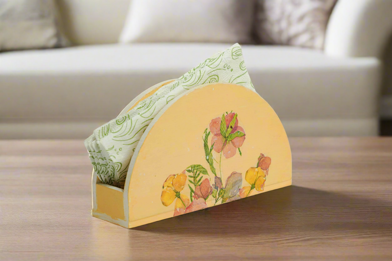 Blossom  Yellow, Pink & Green Floral Tissue Holder