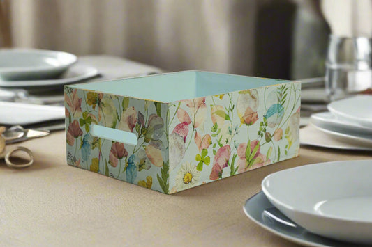 Powder Blue Floral Organizer/Utility Holder