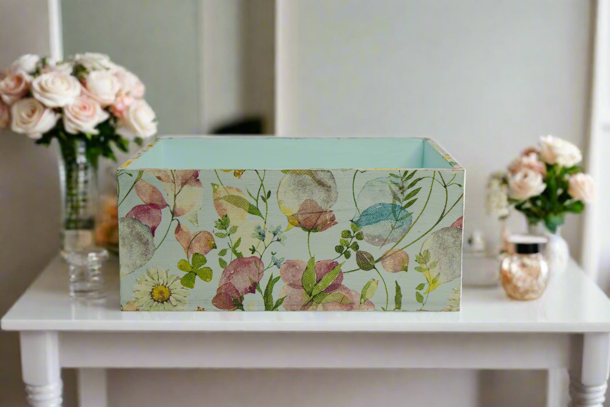 Powder Blue Floral Organizer/Utility Holder
