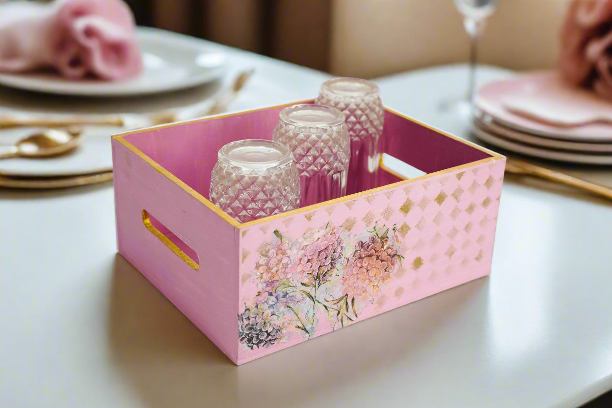 Soft Pink & Mauve Floral Organizer/Multi-Utility Holder