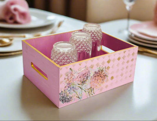 Soft Pink & Mauve Floral Organizer/Multi-Utility Holder