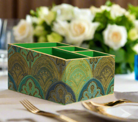 Serene Green & Sapphire Blue Floral Organizer