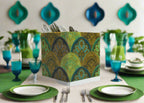 Serene Green & Blue Floral Cutlery Holder/ Organizer