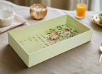 Pastel Lime Green Floral Tray
