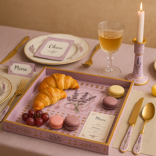 Lavender Bloom Decoupage Tray