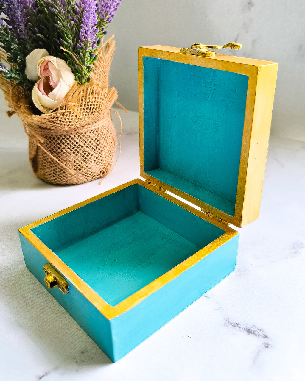 Turquoise Blue Mini Jewellery Box