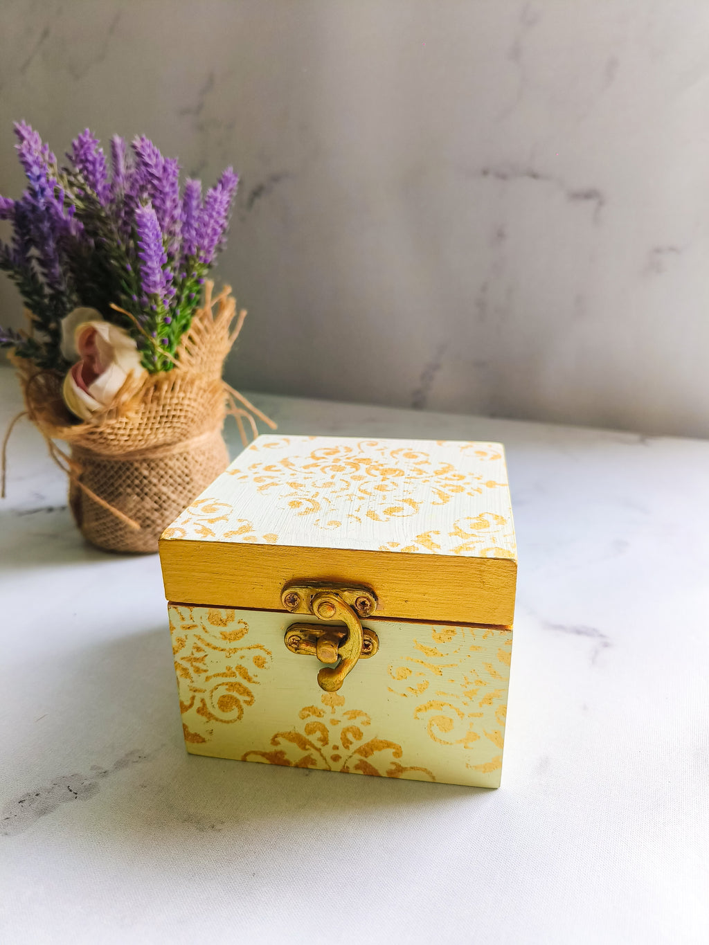 White & Pistachio Mini Jewellery Box