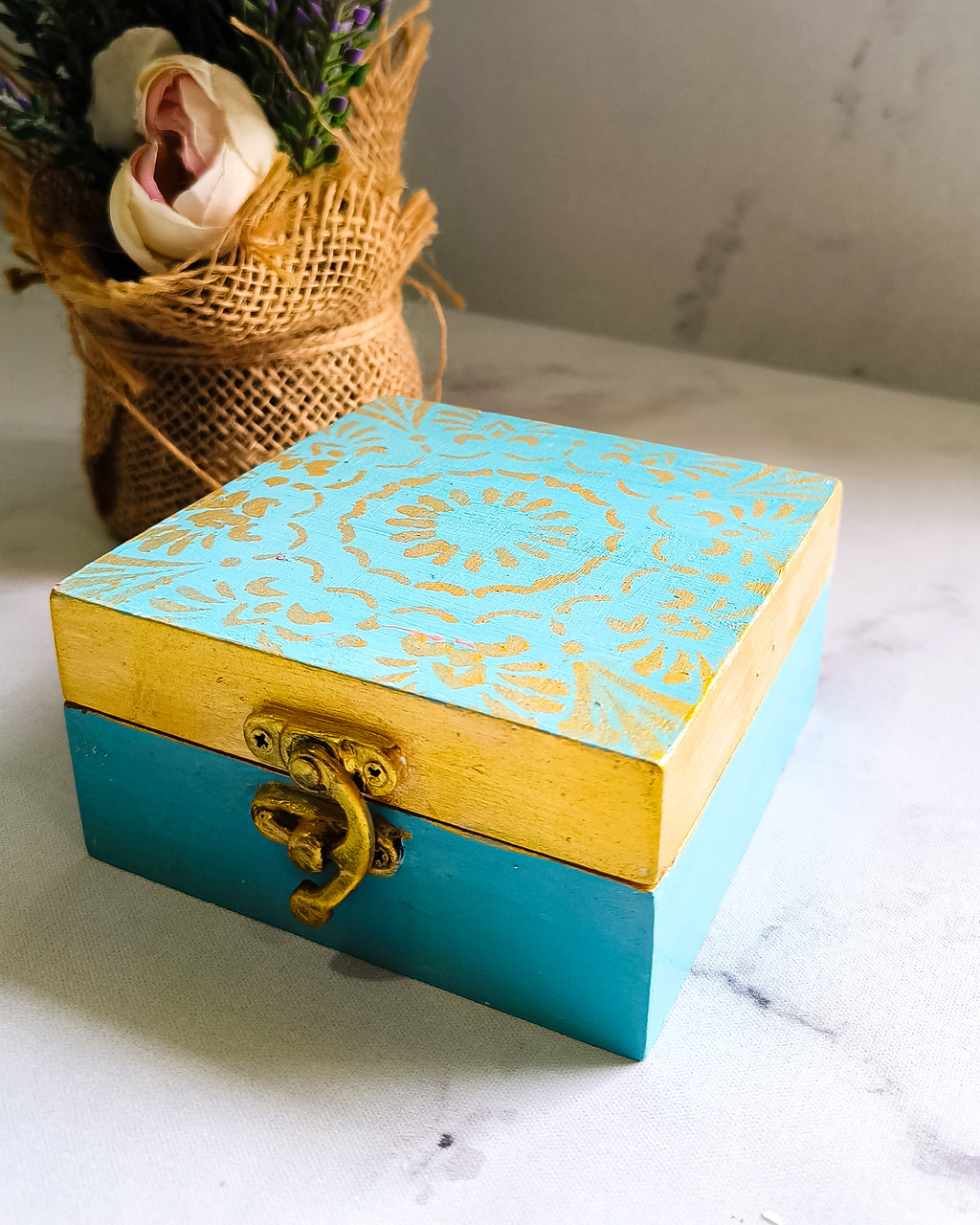 Turquoise Blue Mini Jewellery Box