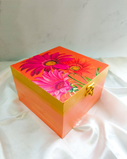 Orange Sunflower Jewellery Box